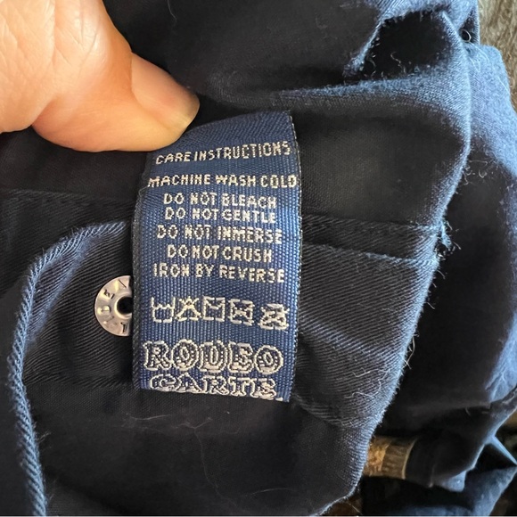 Rodeo Carte D'identite
Western Shirt Adult Men's Medium Blue and Gold - Picture 9 of 11